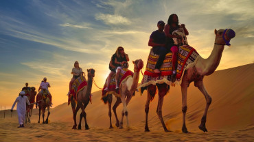 Premium Red Dunes Safari with Camel Ride & International buffet dinner at Al Khayma Camp